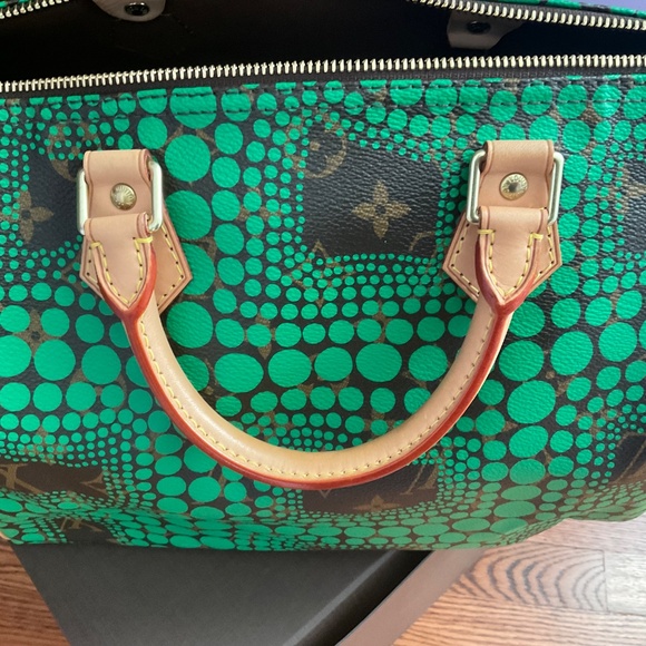 LOUIS VUITTON Limited Edition Yayoi Kusama Speedy 30 in green monogram dots !! - Picture 11 of 15